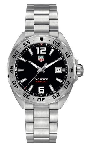 Tag Heuer Formula 1 Stainless Steel 41mm Black Dial Silver Steel Strap Watch for Men - WAZ1112.BA0875
