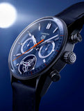 Tag Heuer Carrera Chronograph Tourbillion Blue Dial Blue Leather Strap Watch for Men - CBS5010.FC6543