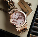 Burberry The City Rose Gold Dial Rose Gold Steel Strap Watch for Women - BU9146