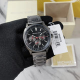 Michael Kors Sullivan Chronograph Black Dial Grey Steel Strap Watch For Men - MK8970