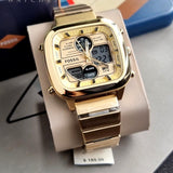 Fossil Retro Analog-Digital Gold Dial Gold Steel Strap Watch for Men - FS5889