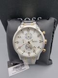 Hugo Boss Aeroliner Chronograph White Dial Silver Steel Strap Watch for Men - 1513182