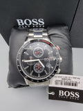 Hugo Boss Rafale Chronograph Black Dial Silver Steel Strap Watch for Men - 1513509