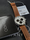 Movado Heritage Calendoplan Chronograph White Dial Brown Leather Strap Watch for Men - 3650008