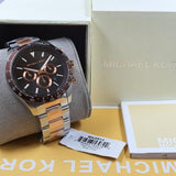 Michael Kors Layton Chronograph Black Dial Two Tone Steel Strap Watch For Men - MK8913