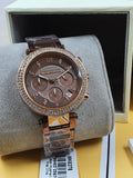 Michael Kors Parker Analog Quartz Brown Dial Brown Steel Strap Watch For Women - MK6378