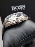 Hugo Boss Driver Black Dial Black Leather Strap Watch for Men - 1512879