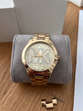 Michael Kors Slim Runway Gold Dial Gold Steel Strap Watch for Women - MK3590