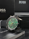 Hugo Boss Santiago Green Dial Black Nylon Strap Watch for Men - 1513936