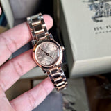 Burberry The City Nude Dial Rose Gold Steel Strap Watch for Women - BU9228