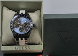 Guess Odyssey Quartz Blue Dial Gunmetal Steel Strap Watch For Men - W1107G5