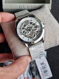 Guess Tailor Multifunction Silver Dial Silver Mesh Bracelet Watch for Men - GW0368G1