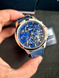 Tommy Hilfiger Henry Chronograph Quartz Blue Dial Blue Leather Strap Watch For Men - 1710475