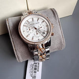 Michael Kors Ritz Chronograph Silver Dial Two Tone Steel Strap Watch For Women - MK6938