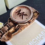 Michael Kors Sofie Quartz Rose Gold Dial Rose Gold Steel Strap Watch For Women - MK4335