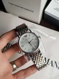 Emporio Armani Kappa Quartz Silver Dial Two Tone Mesh Bracelet Watch For Men - AR11093