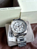 Michael Kors Brecken Chronograph Silver Dial Silver Steel Strap Watch For Women - MK8562