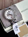 Michael Kors Sofie Chronograph Quartz White Dial Two Tone Steel Strap Watch For Women - MK6558