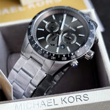 Michael Kors Layton Chronograph Green Dial Silver Steel Strap Watch For Men - MK8912