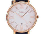 Fossil Jacqueline White Dial Blue Leather Strap Watch for Women - ES4291