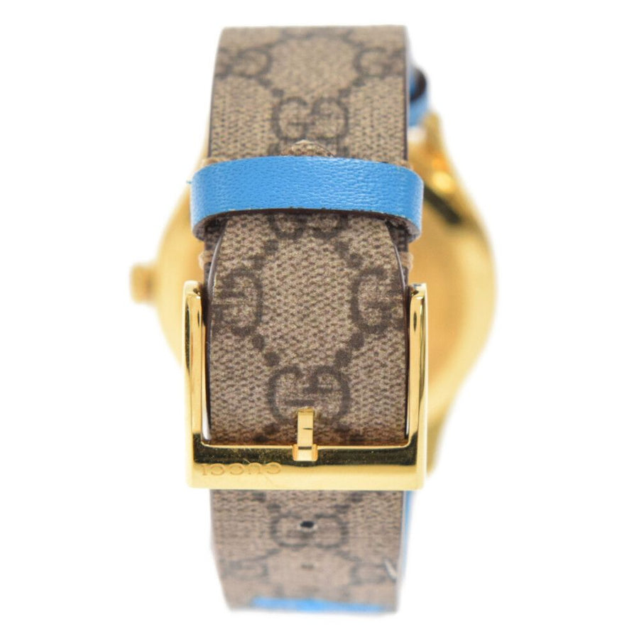 Gucci G Timeless Disney Donald Duck Brown Dial Brown Leather Strap Watch For Women - YA1264167