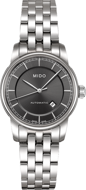 Mido Baroncelli III Automatic Grey Dial Silver Steel Strap Watch For Women - M7600.4.13.1