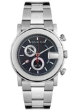 Gucci G Chrono Black Dial Silver Steel Strap Watch For Men - YA101309