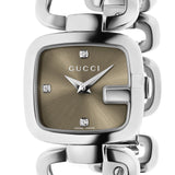 Gucci G Gucci Brown Dial Silver Steel Strap Watch For Women - YA125503