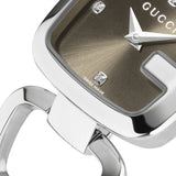 Gucci G Gucci Brown Dial Silver Steel Strap Watch For Women - YA125503