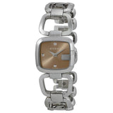 Gucci G Gucci Brown Dial Silver Steel Strap Watch For Women - YA125503