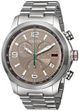 Gucci G Timeless Brown Dial Silver Steel Strap Watch For Men - YA126248