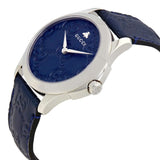 Gucci G Timeless Quartz Blue Dial Blue Leather Strap Watch For Men - YA1264032