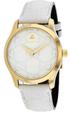 Gucci G Timeless Quartz White Dial White Leather Strap Watch For Women - YA1264033A