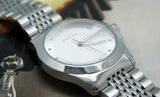 Gucci G Timeless Diamonds Silver Dial Silver Steel Strap Watch For Men - YA126404