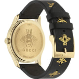 Gucci G-Timeless Black Dial Black Leather Strap Watch For Women - YA1264055