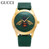 Gucci G Timeless Bee Green Dial Green Leather Strap Watch For Women - YA1264065