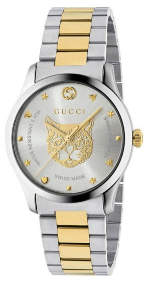 Gucci G Timeless Silver Dial Two Tone Steel Strap Watch For Women - YA1264074