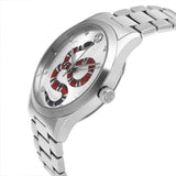 Gucci G Timeless Silver Dial Silver Steel Strap Watch For Women - YA1264076