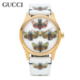 Gucci G Timeless Quartz White Dial White Leather Strap Watch For Women - YA1264109