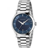 Gucci G Timeless Blue Dial Silver Steel Strap Watch For Men - YA126440