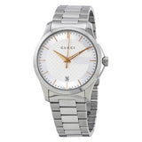 Gucci G Timeless Silver Dial Silver Steel Strap Unisex Watch - YA126442