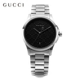 Gucci G Timeless Quartz Stainless Steel Black Dial 27mm Watch For Men - YA126522