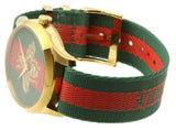 Gucci G Timeless Quartz Green & Red Dial Green & Red NATO Strap Watch For Men - YA126487A