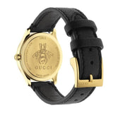 Gucci G Timeless Quartz Silver Dial Black Leather Strap Watch For Women - YA1265023