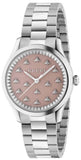 Gucci G Timeless Quartz Pink Dial Silver Steel Strap Watch for Women - YA1265033