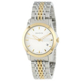 Gucci G Timeless Silver Dial Two Tone Steel Strap Watch For Women - YA126511