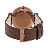 Gucci Interlocking Brown Dial Brown Leather Strap Watch For Women - YA133309