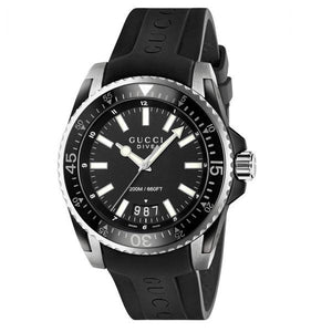 Gucci Dive Analog Quartz Black Dial Black Rubber Strap Watch For Men -  YA136204