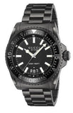 Gucci Dive Quartz Black Dial Black Steel Strap Watch For Men - YA136205