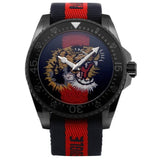 Gucci Dive Tiger Blue and Red Dial Blue Red Blue Nylon Strap Watch For Men - YA136215